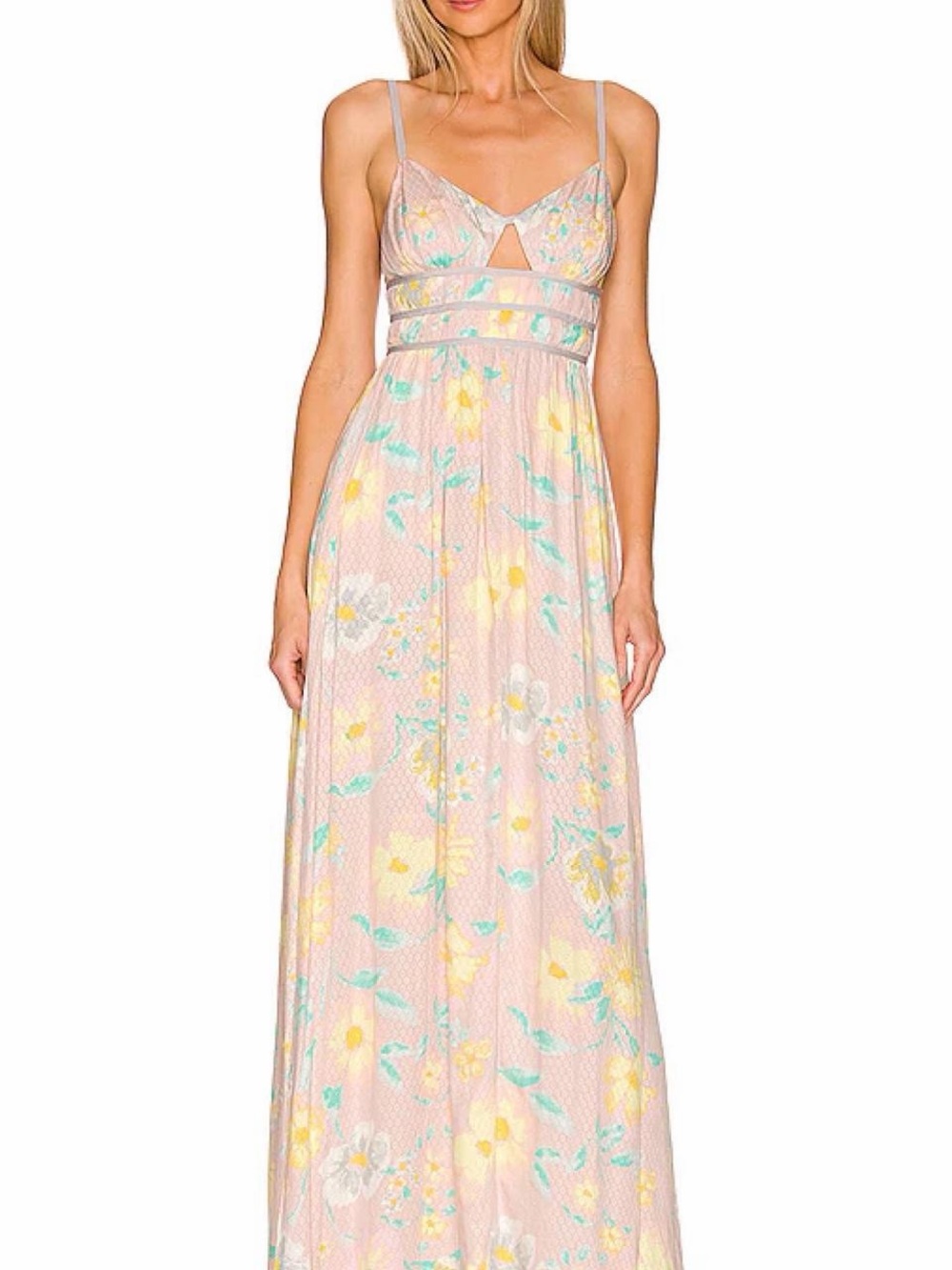 Pastel Floral Summer Dress with Tie Straps - Picture 4 of 4
